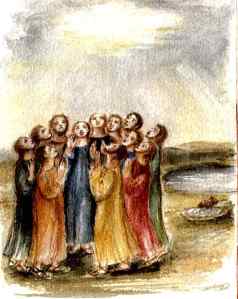 Hemelvaart omhoog kijken