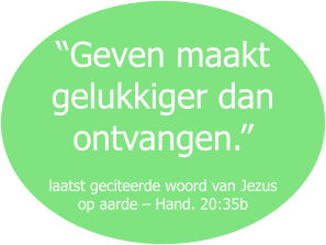 Geven - uitspraak Jezus