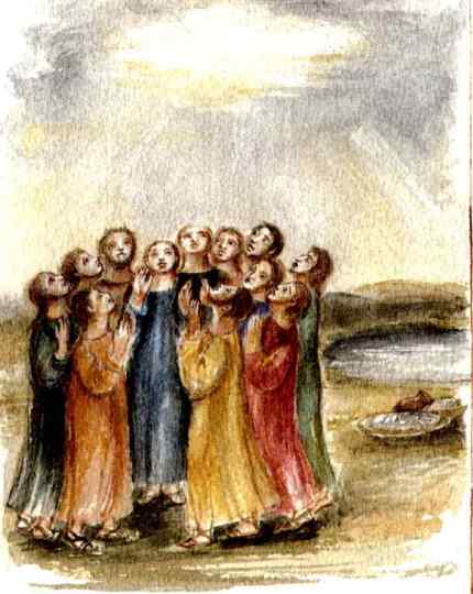 Hemelvaart omhoog kijken